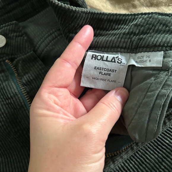 Rolla East Coast Flare Corduroy- Dark Green- 26 - Picture 9 of 10